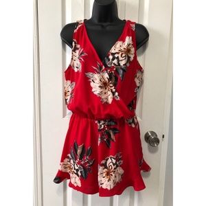 Red floral romper/playsuit
